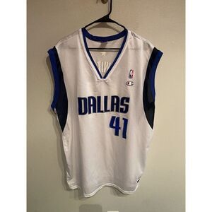 Champion Dallas Mavericks jersey 41 Dirk Nowitzki NBA basketball size 52 Vintage